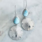 Larimar Sand Dollar Earrings