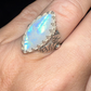 Moonstone Mermaid Tail Ring (size 8)