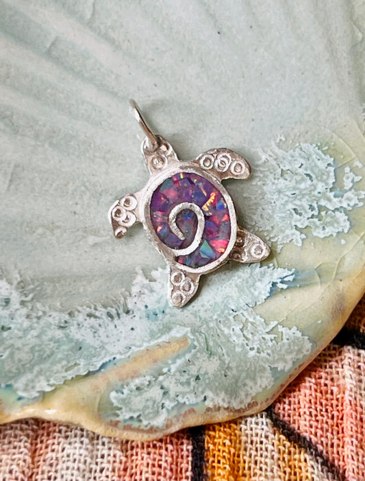 Purple Opal Turtle Pendant
