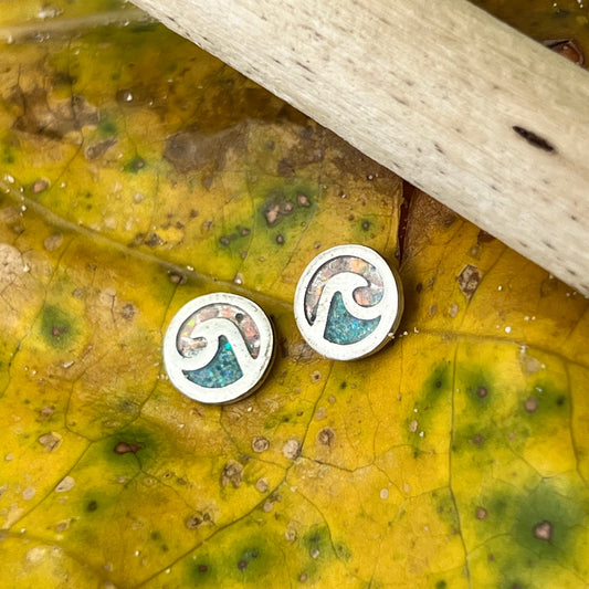 Opal Inlay Wave Studs