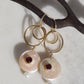 Pearl Garnet Hoop Earrings