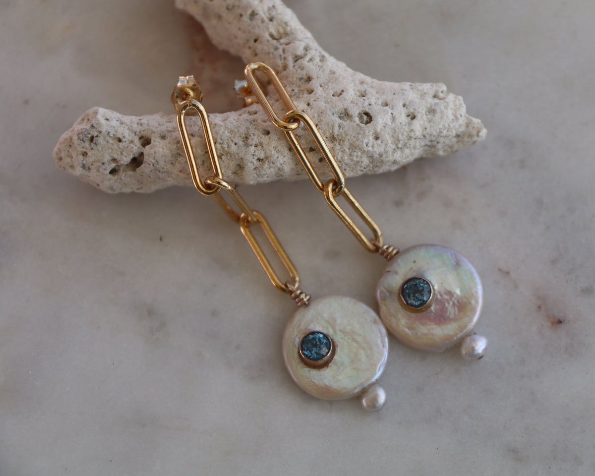 Paperclip Pearl Earrings