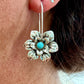 Silver Turquoise Bloom Earrings