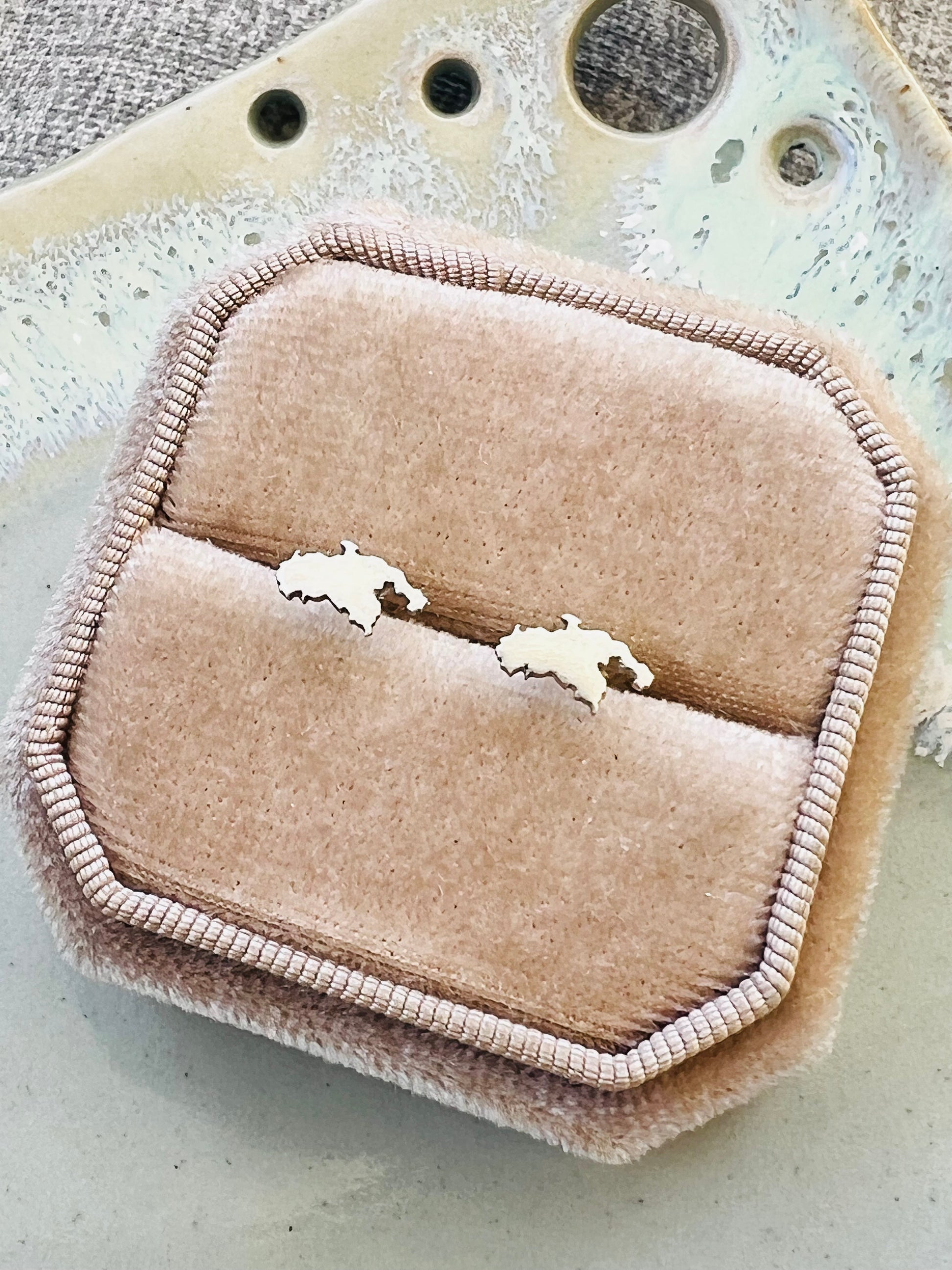 Tiny silver stud earrings