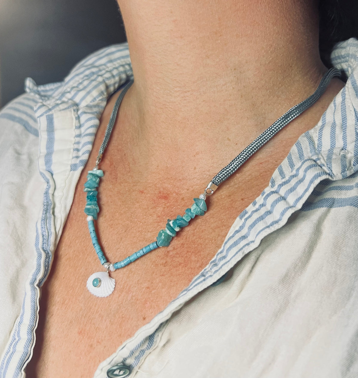 Aventurine Turquose Shell Necklace