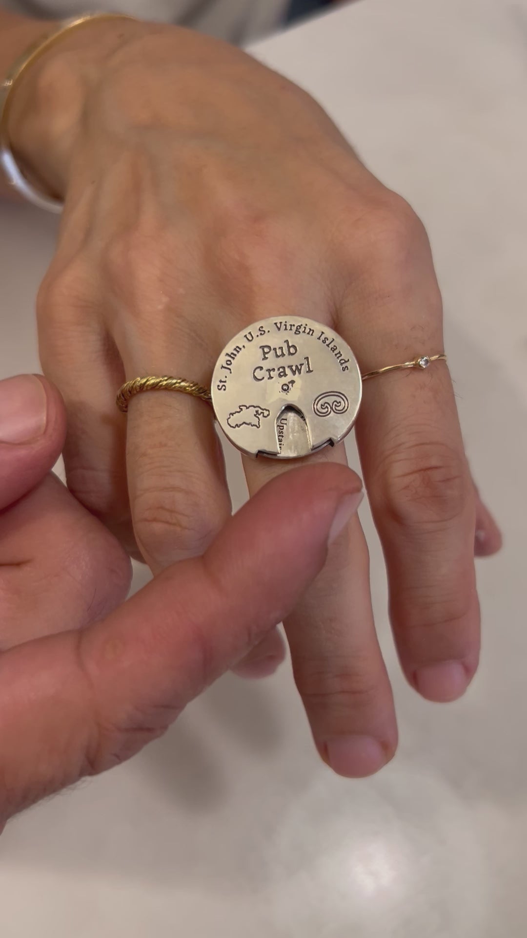 STJ Pub Crawl Spinner Ring in action