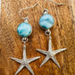 Starfish Larimar Earrings - Kiki Creative Jewelry - Handmade Jewelry from US Virgin Islands, St. John Island 