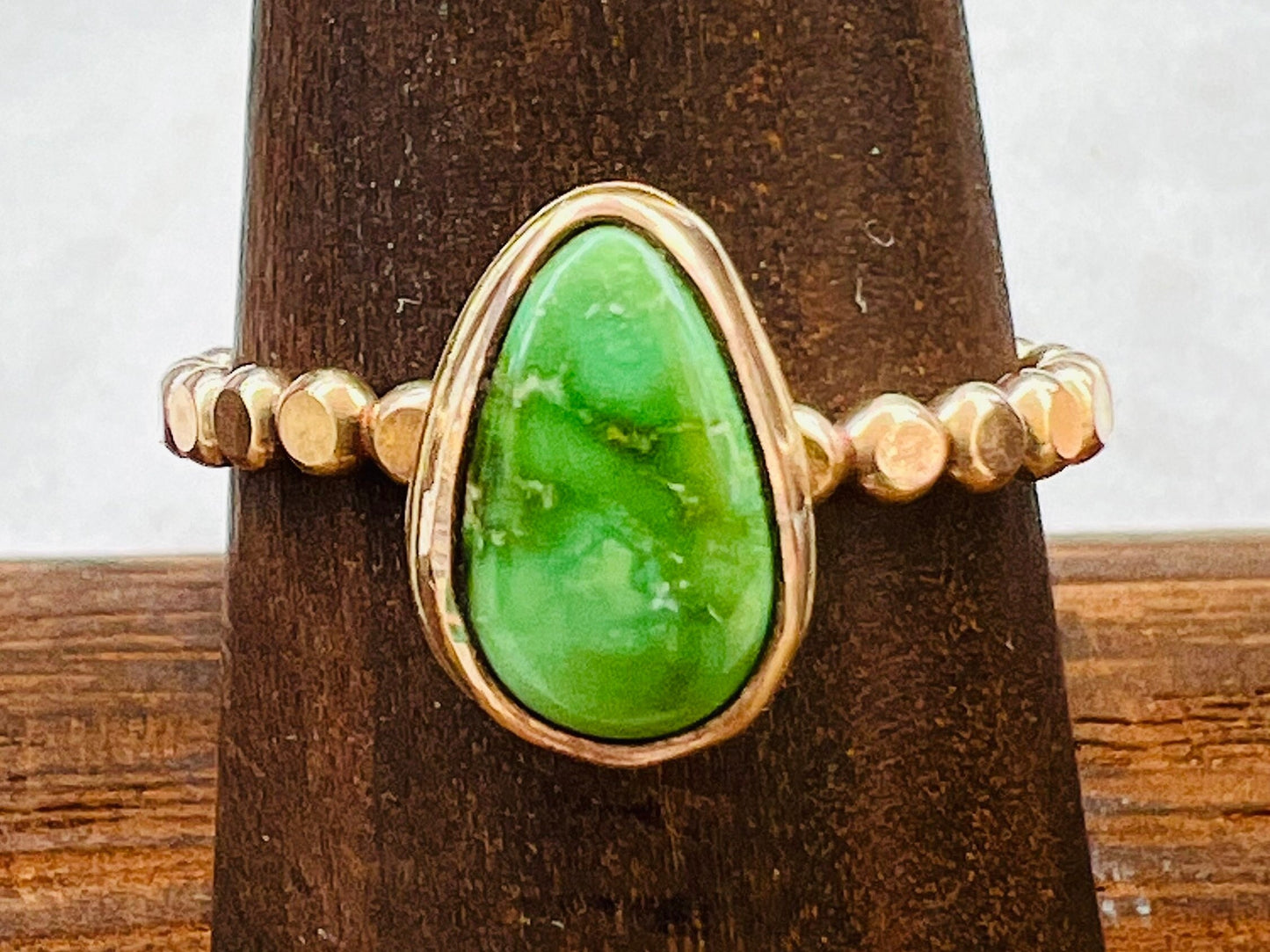 Sonoran Lime Gold Ring (size 9)