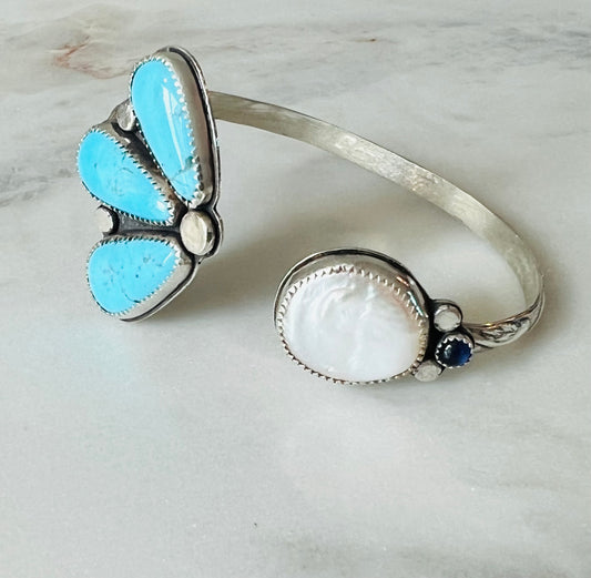 Turquoise Pearl Cuff Bracelet